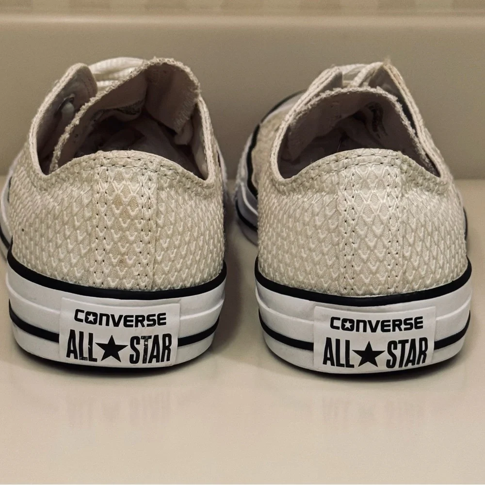 Converse Cream Waffle Print Textile Sneakers - Picture 9 of 16
